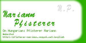 mariann pfisterer business card